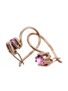 Original Vintage 14K Rose Gold Amethyst Earrings Vintage vec053r